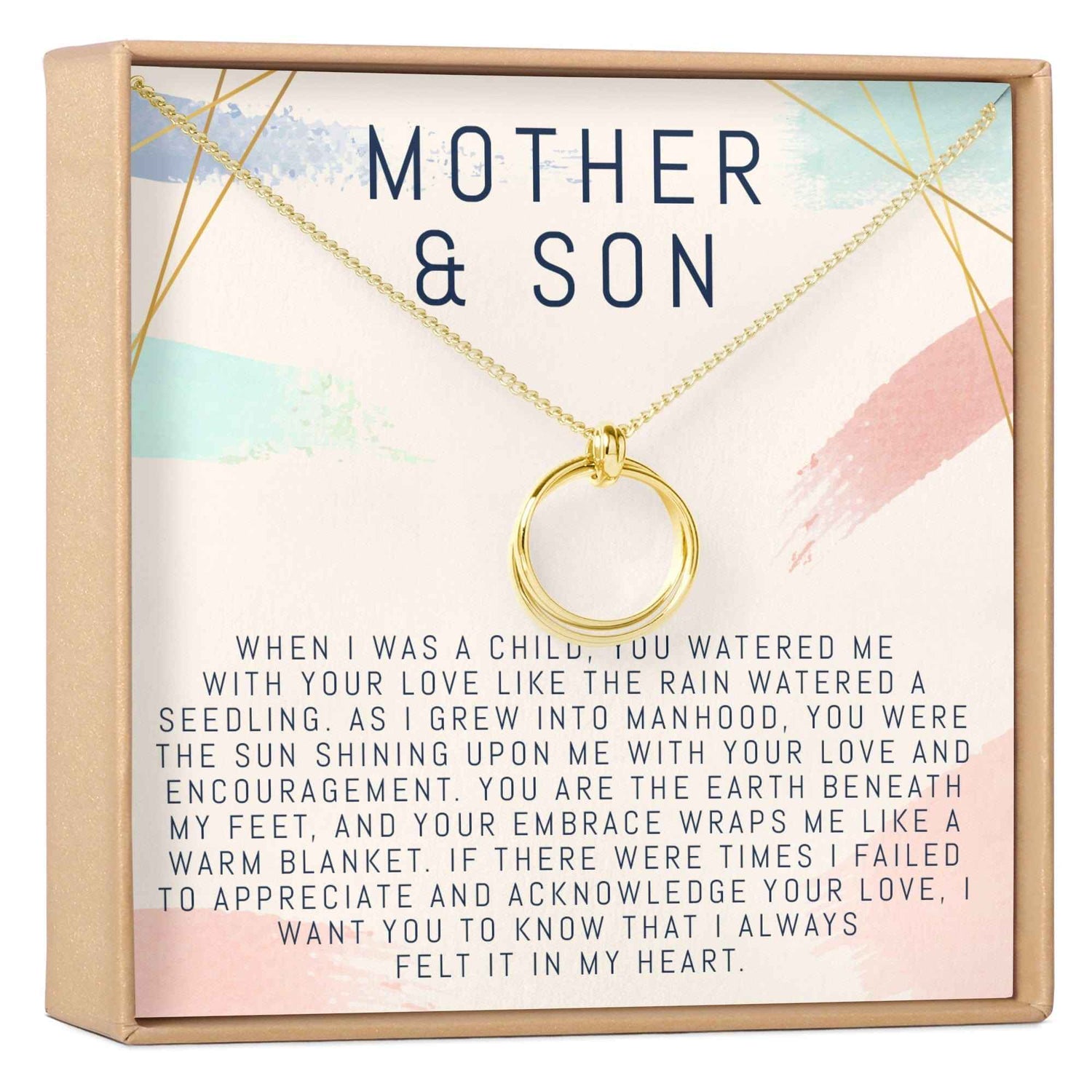 Mother and Son Linked Circles Necklace