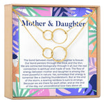 Mother & Daughter Double Circles Necklace Set