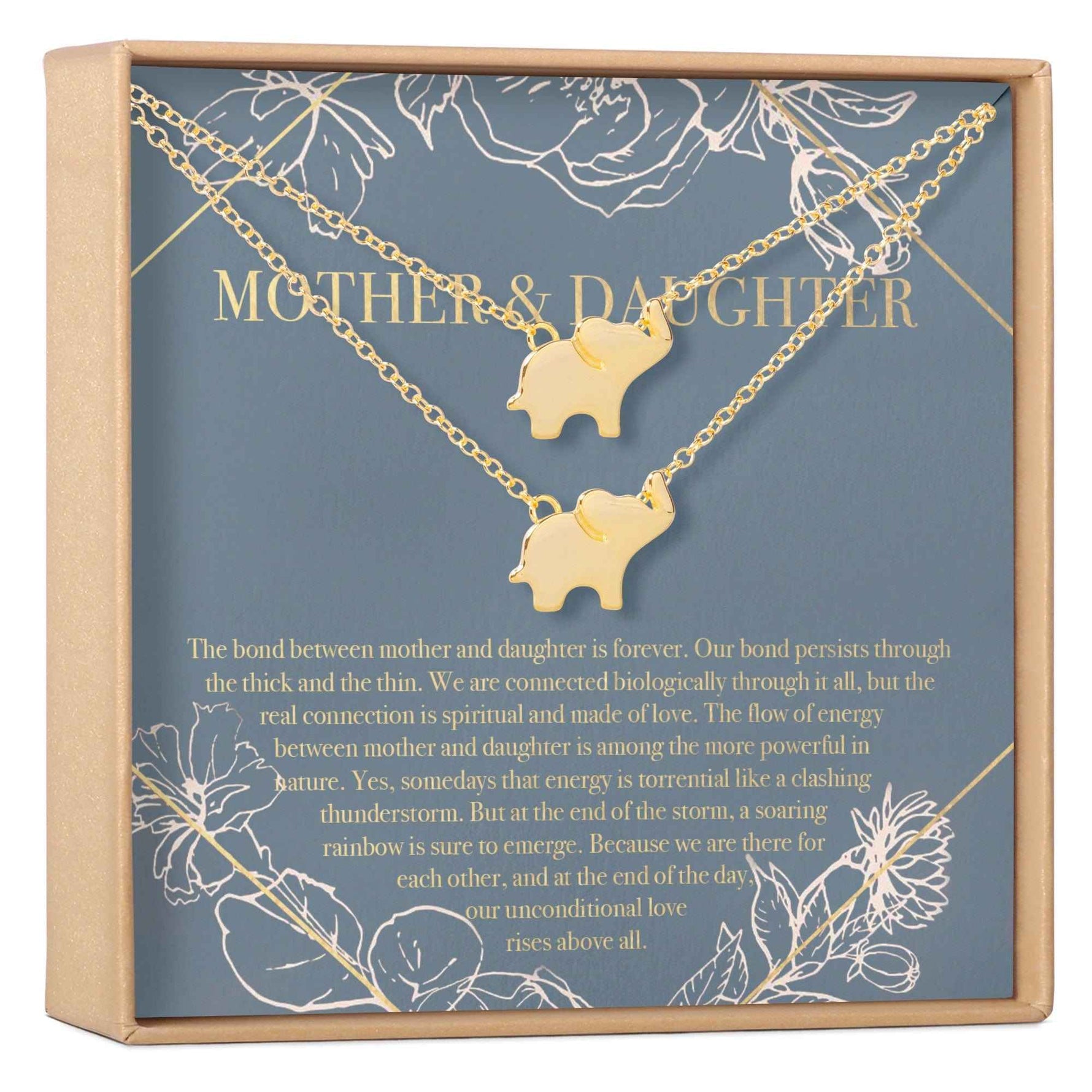 Mother & Daughter Elephant Necklace Set