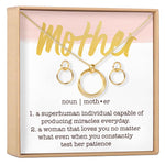 Mother Linked Circles Earring and Necklace Jewelry Set