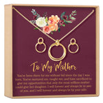 Mother Linked Circles Earring and Necklace Jewelry Set