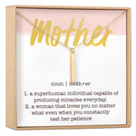 Mother Vertical Bar  Necklace