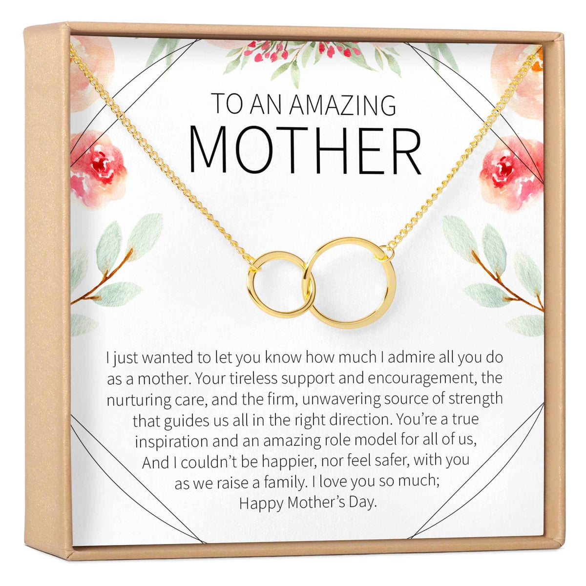 Mother's Day Gift From Husband Double Circles Necklace