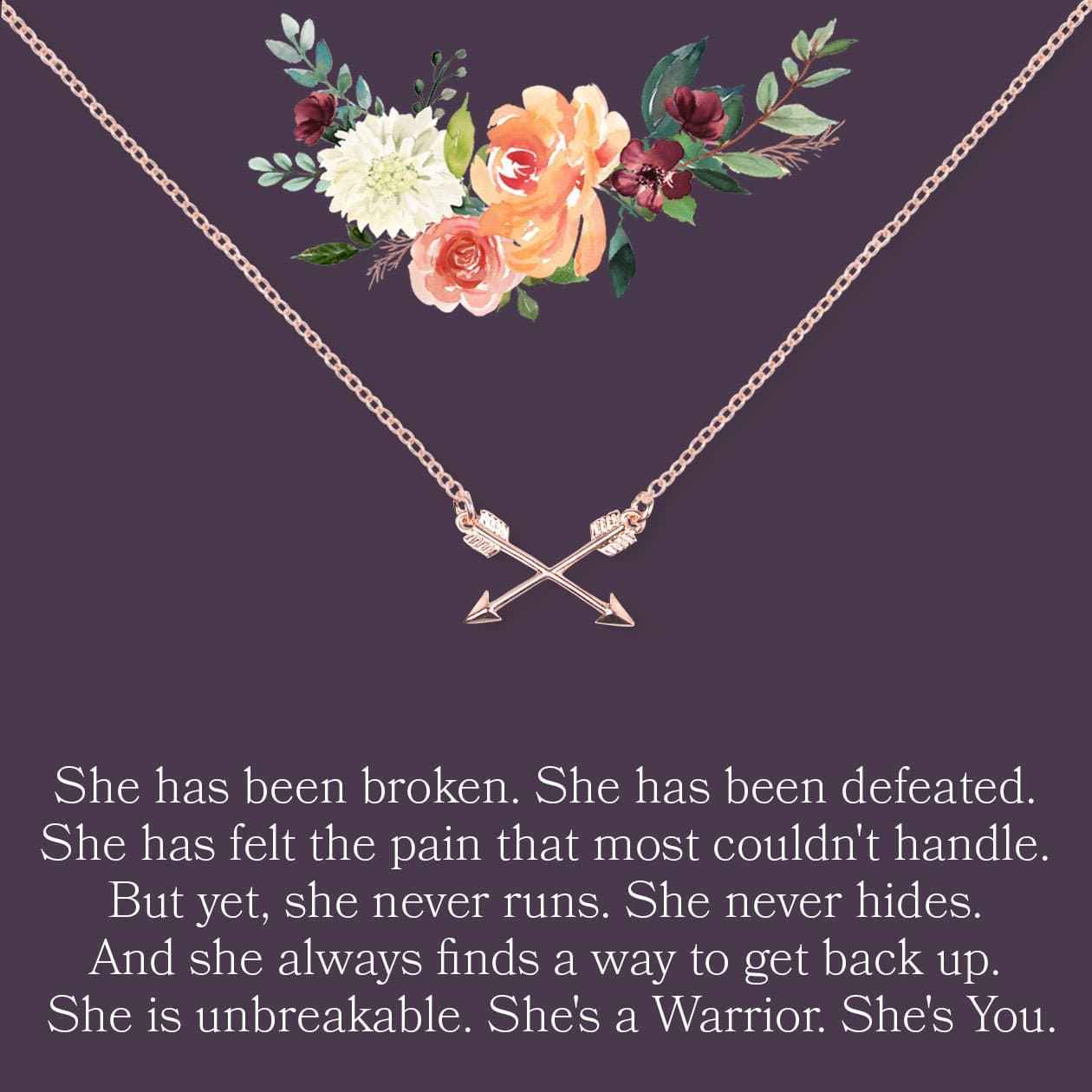 Motivational Double Intersecting Arrows Necklace