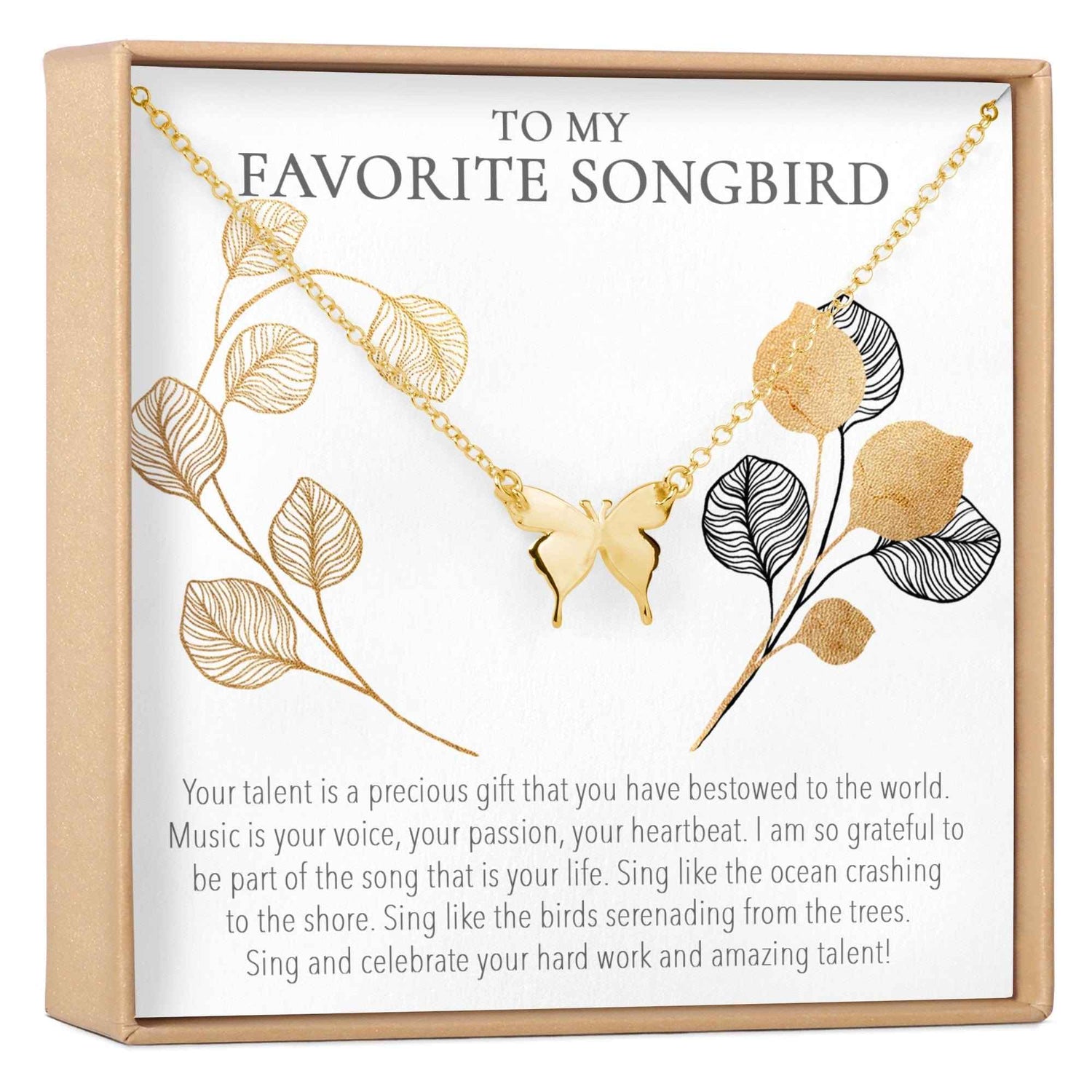Musician Butterfly Pendant Necklace