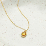 November Birthday Citrine Birthstone Necklace