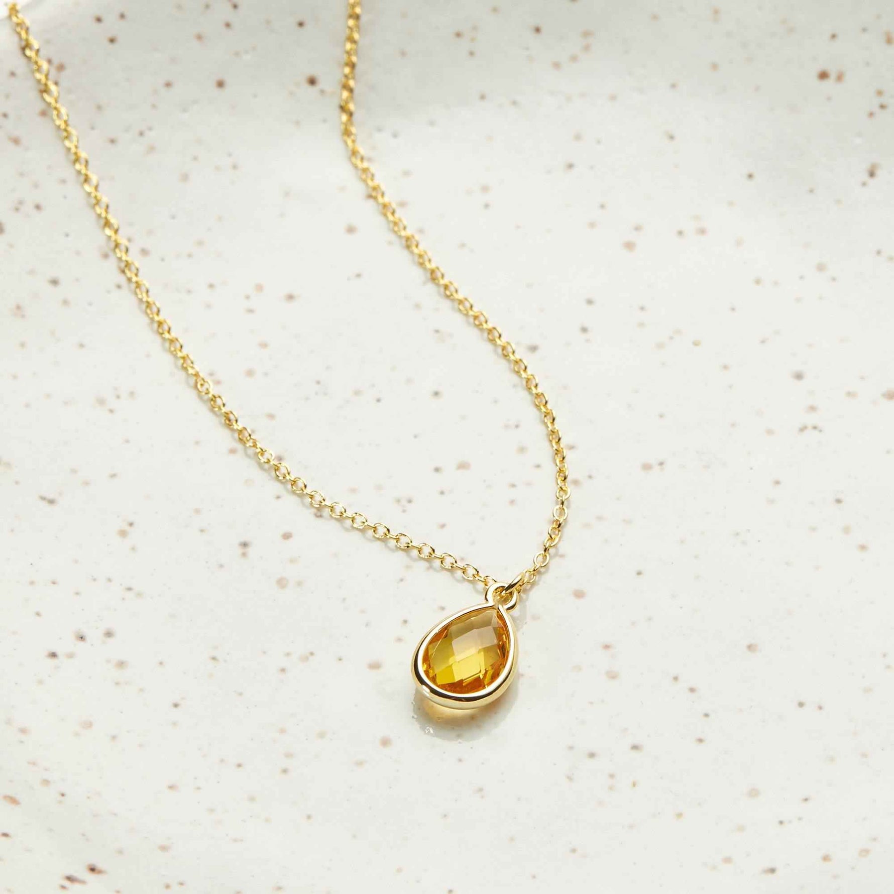 November Birthstone / Topaz Crystal Charm Necklace