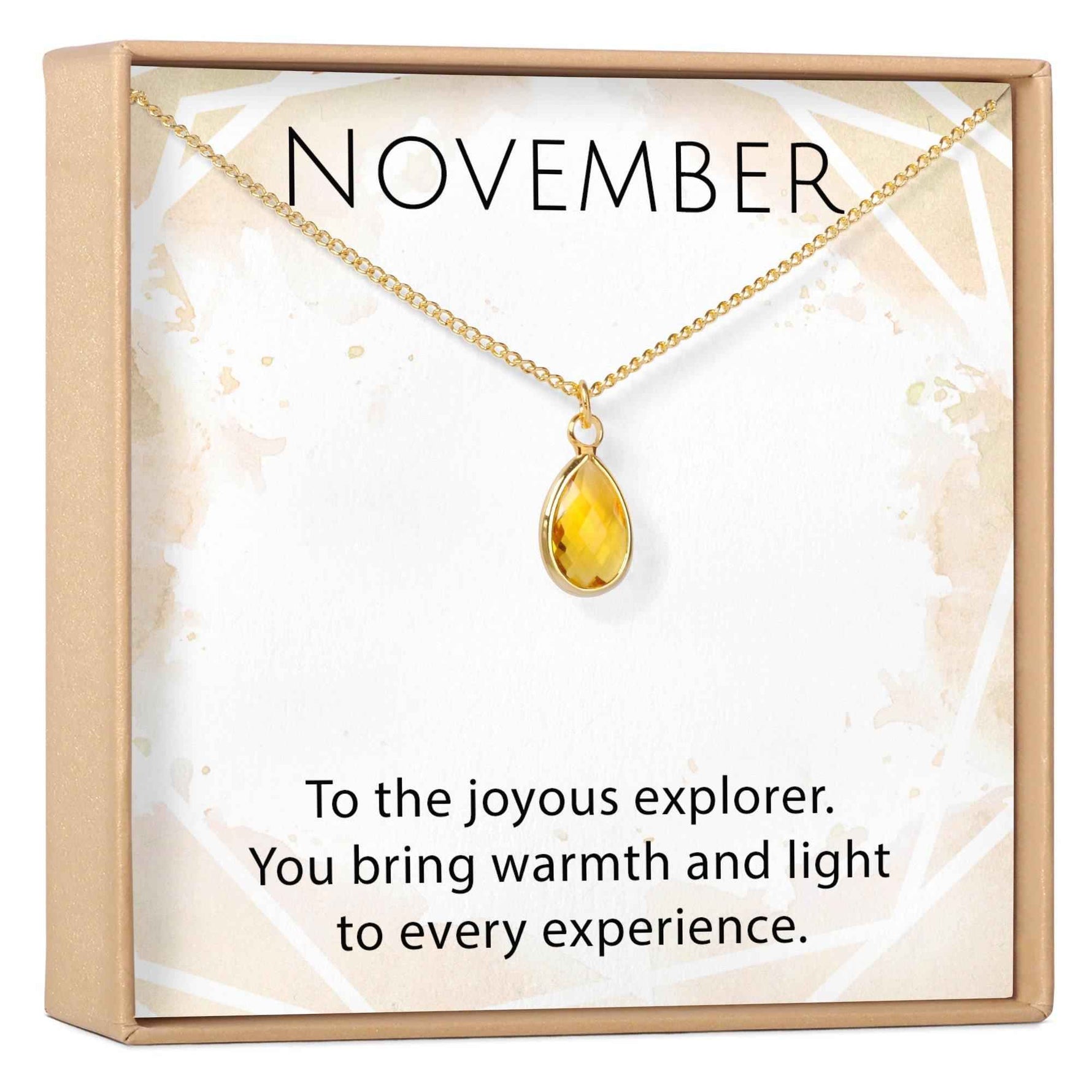 November Birthstone / Topaz Crystal Charm Necklace