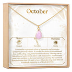 October Birthday Tourmaline Birthstone Necklace