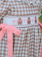 Rylee Faith Designs - Christmas Vintage-Style Plaid Dress with Embroidered Gingerbread and Bows - alternate view 5
