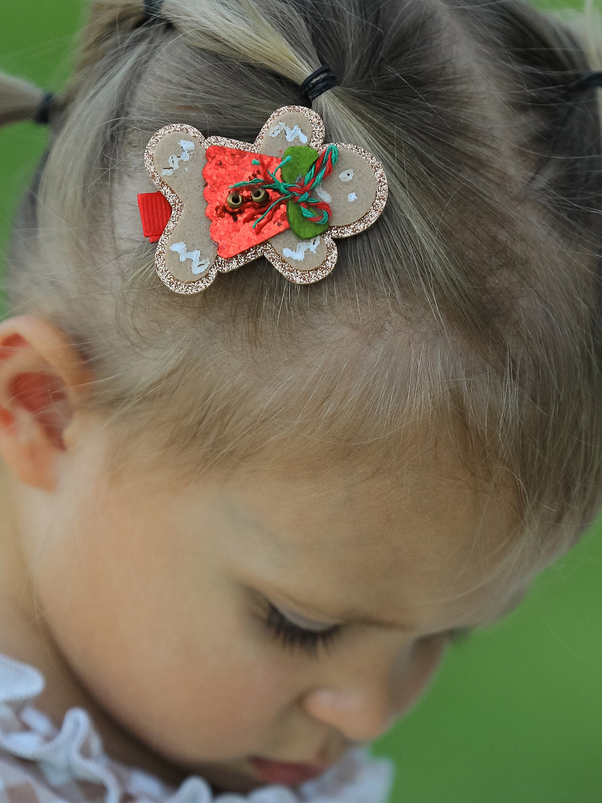 Rylee Faith Designs - Christmas Gingerbread Girls Hair Clip - alternate view 2
