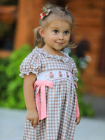 Rylee Faith Designs - Christmas Vintage-Style Plaid Dress with Embroidered Gingerbread and Bows - alternate view 2