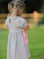 Rylee Faith Designs - Christmas Vintage-Style Plaid Dress with Embroidered Gingerbread and Bows - alternate view 6
