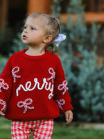 Rylee Faith Designs - Mom and Me Winter Christmas Red "merry" Pullover Sweater - alternate view 12