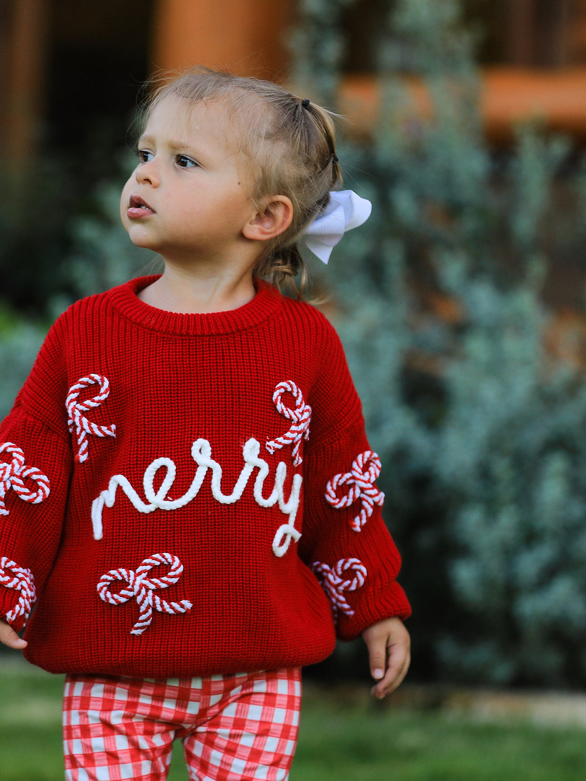 Rylee Faith Designs - Mom and Me Winter Christmas Red "merry" Pullover Sweater - alternate view 12