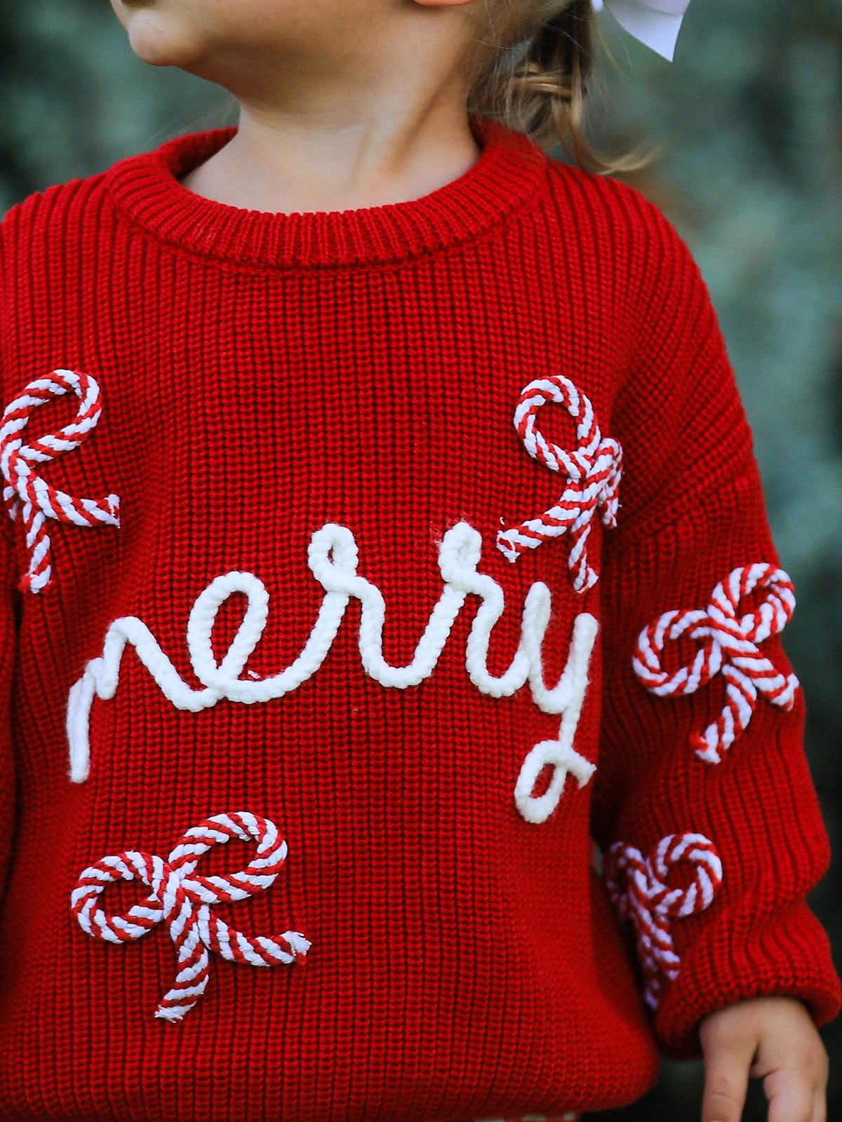 Rylee Faith Designs - Mom and Me Winter Christmas Red "merry" Pullover Sweater - alternate view 9