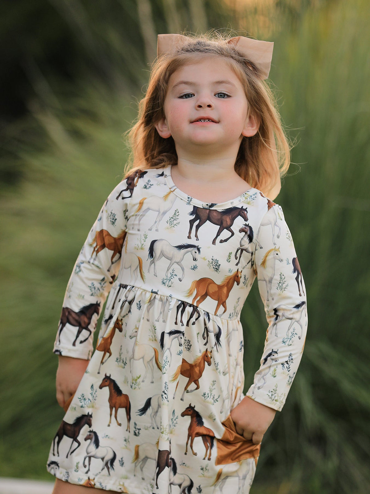 Rylee Faith Designs - Western Horse Print Long Sleeve Dress - alternate view 5