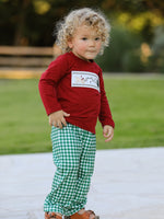 Rylee Faith Designs - Christmas Tree Dog Smocking Embroidered Plaid Boys Set - alternate view 4