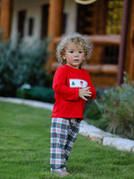 Rylee Faith Designs - Christmas Plaid Smocking Embroidered Boys Set - alternate view 5