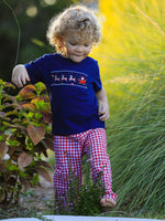 Rylee Faith Designs - Christmas Holiday Celebration Boys Set: Navy with Santa Sleigh - alternate view 2