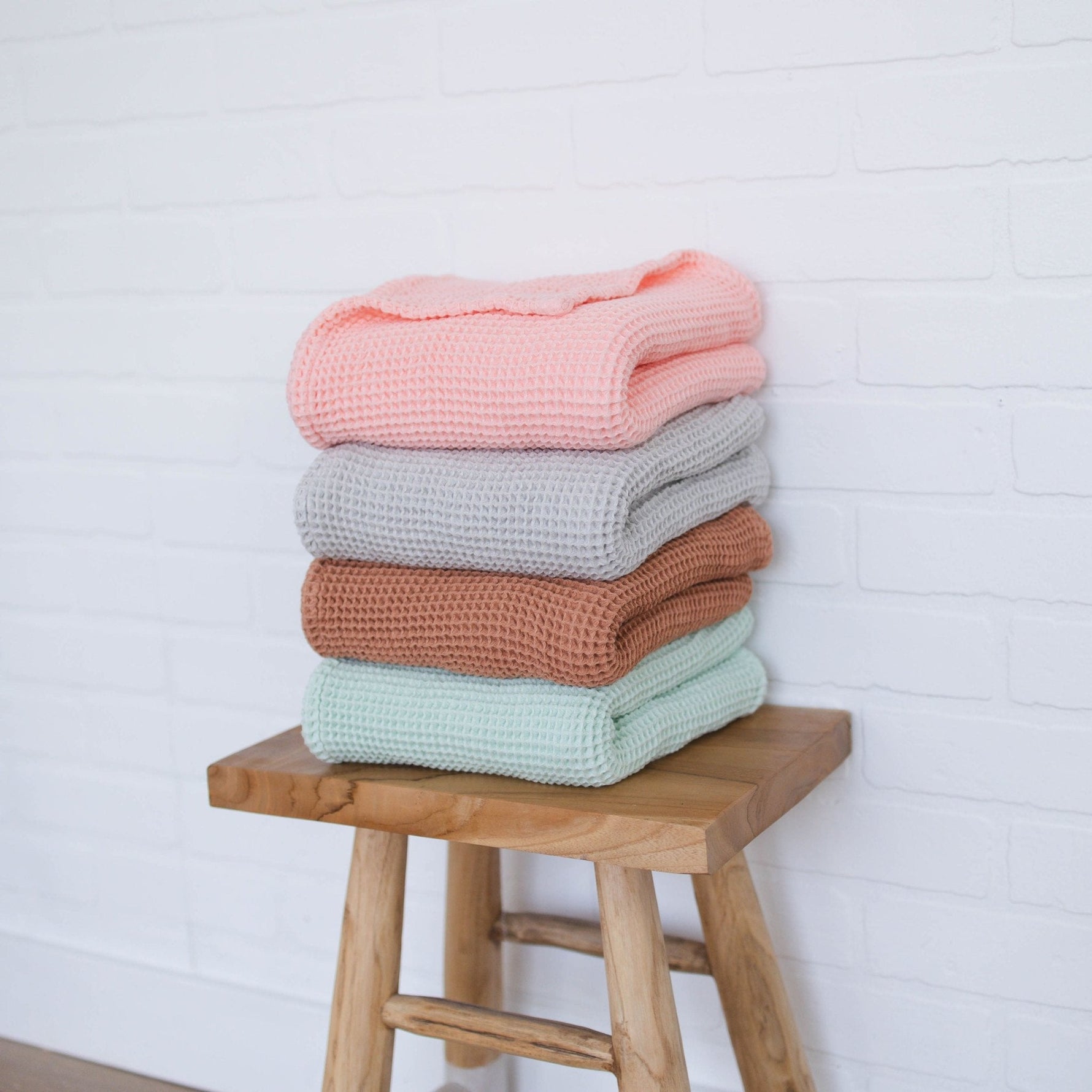 Rose Pink Waffle Baby Blanket