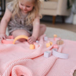 Rose Pink Waffle Baby Blanket