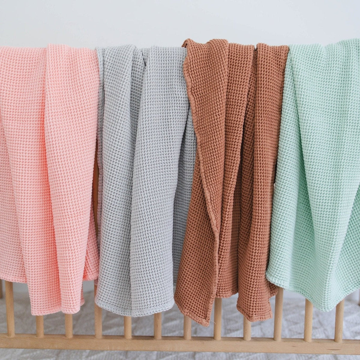 Seafoam Waffle Baby Blanket