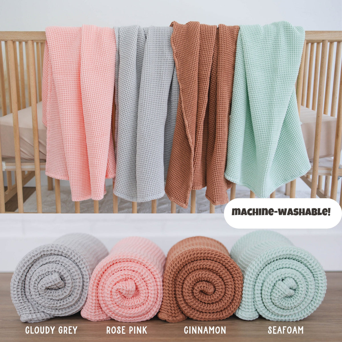 Seafoam Waffle Baby Blanket