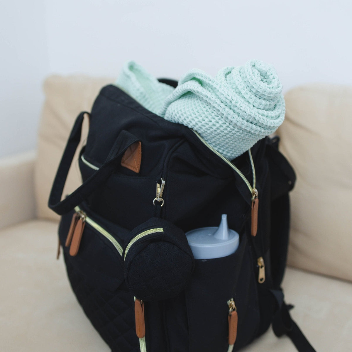 Seafoam Waffle Baby Blanket