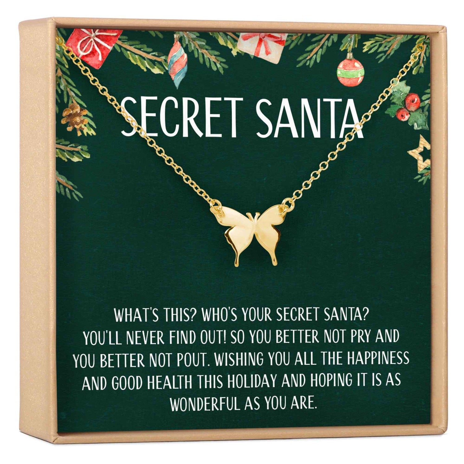 Secret Santa Gift Butterfly Pendant Necklace