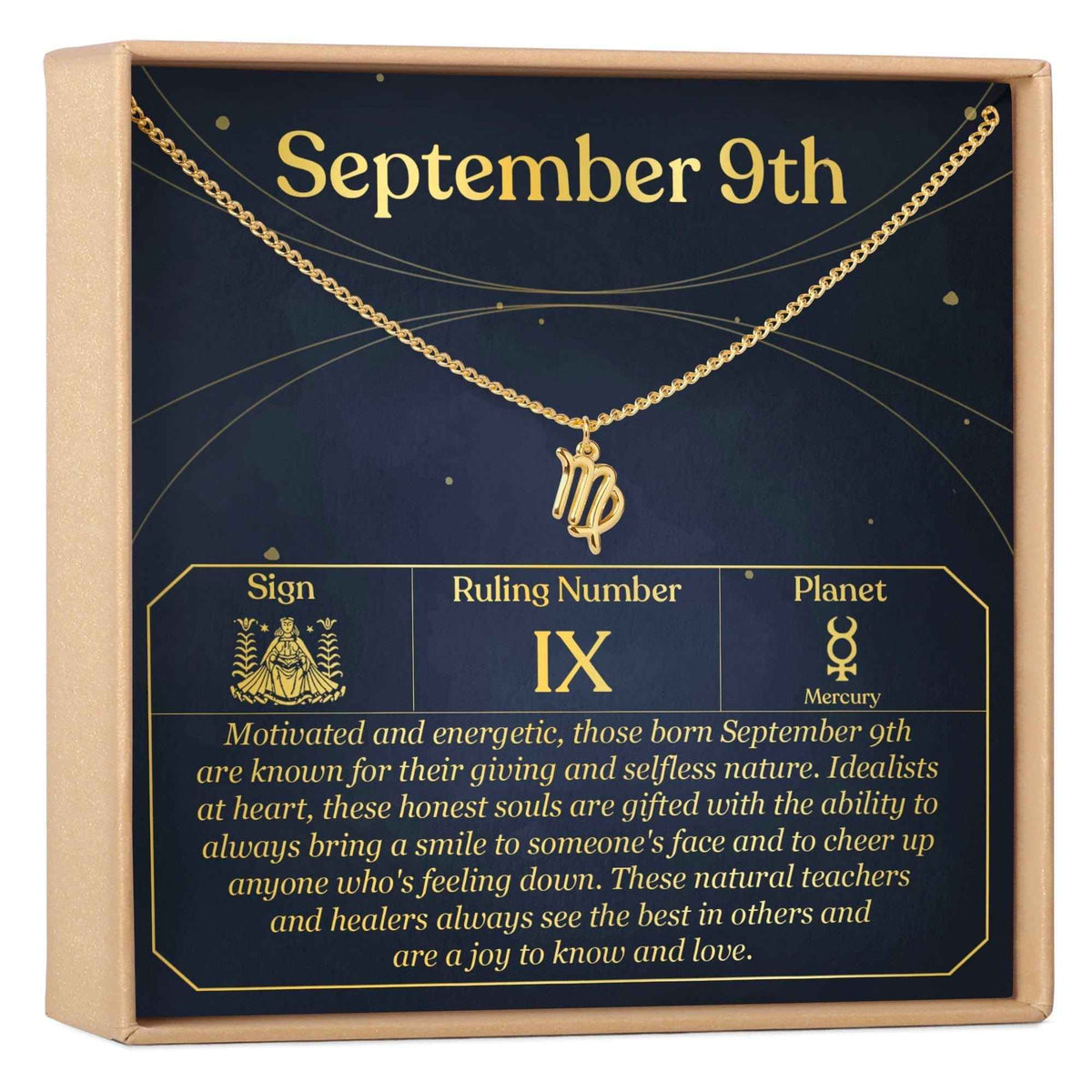 September 9th Virgo Necklace