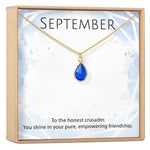 September Birthstone / Sapphire Crystal Charm Necklace