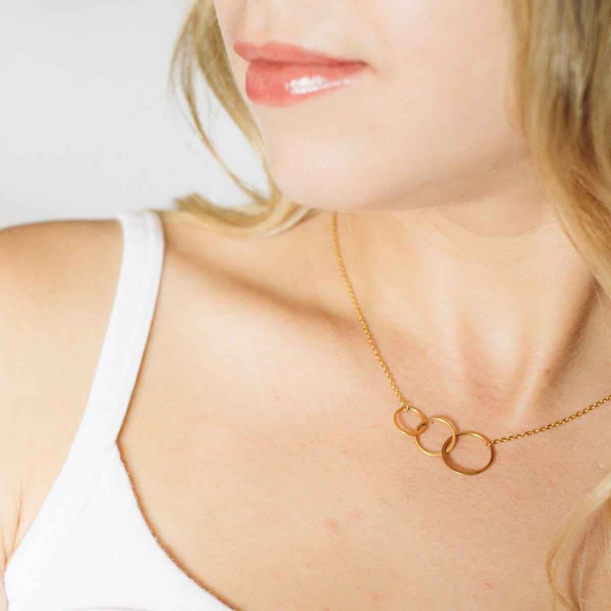 Sister of the Groom Triple Circles Necklace