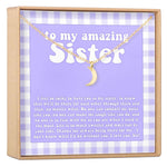 Sisters Crescent Moon Pendant Necklace