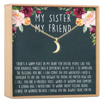 Sisters Crescent Moon Pendant Necklace