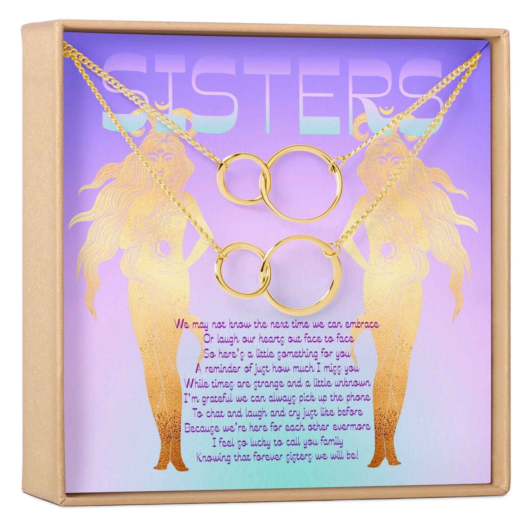 Sisters Double Circles Necklace Set