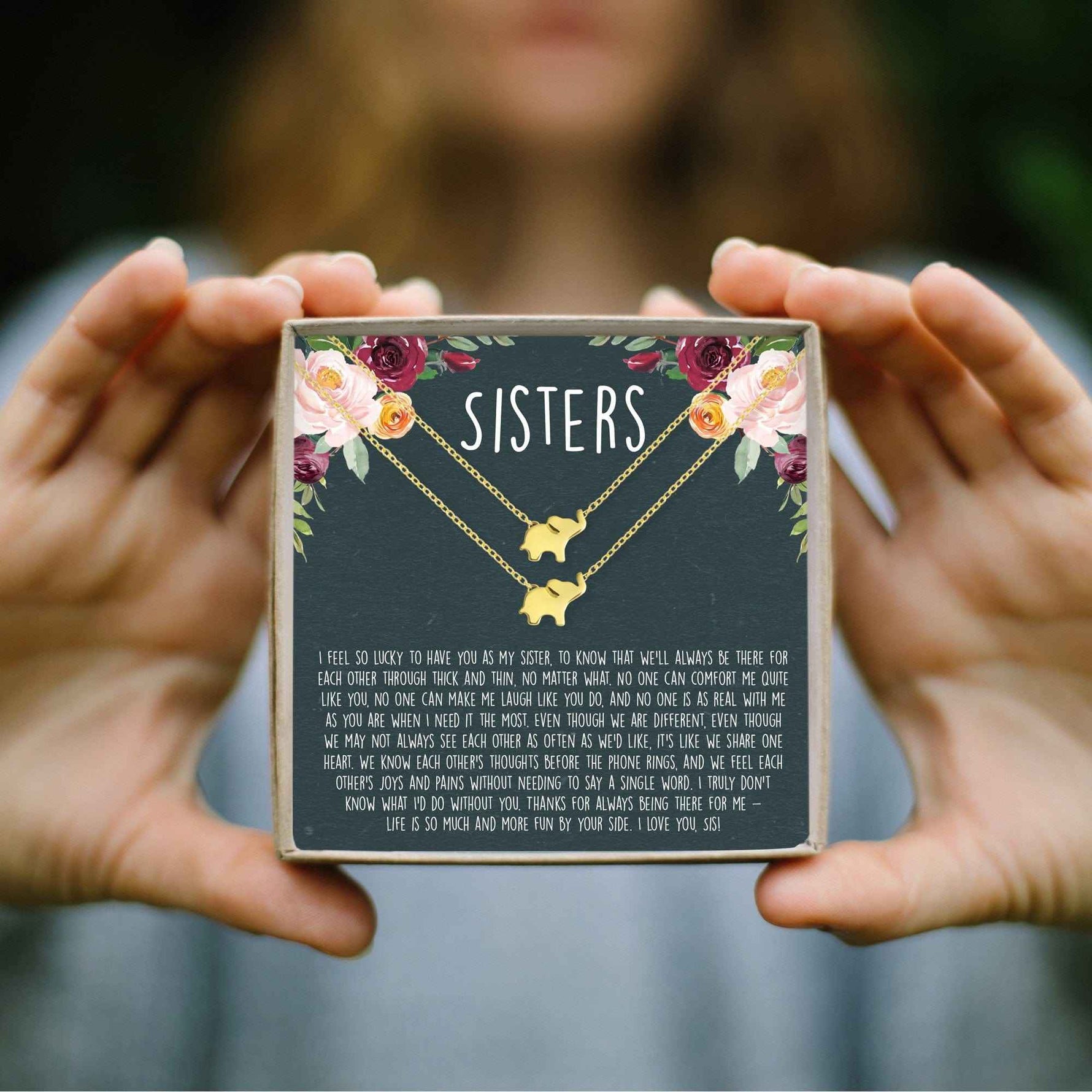 Sisters Elephant Necklace Set