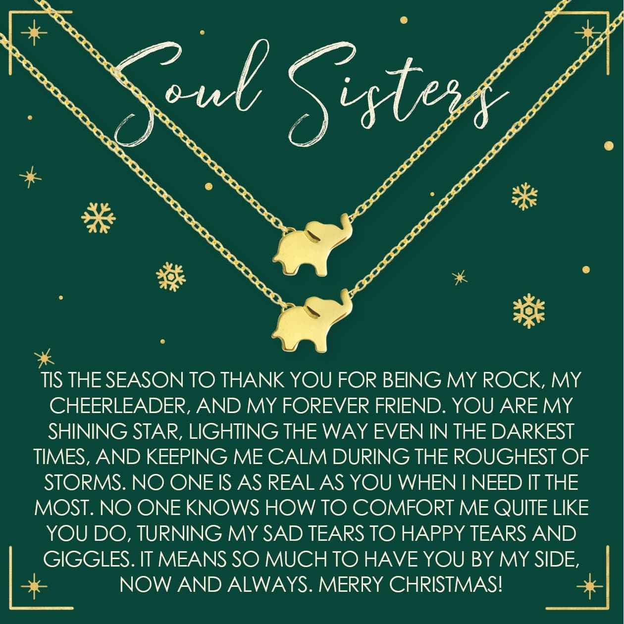 Soul Sisters Christmas Elephant Necklace Set