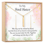 Soul Sisters Gold Bar Earring Threader and Necklace Jewelry Set
