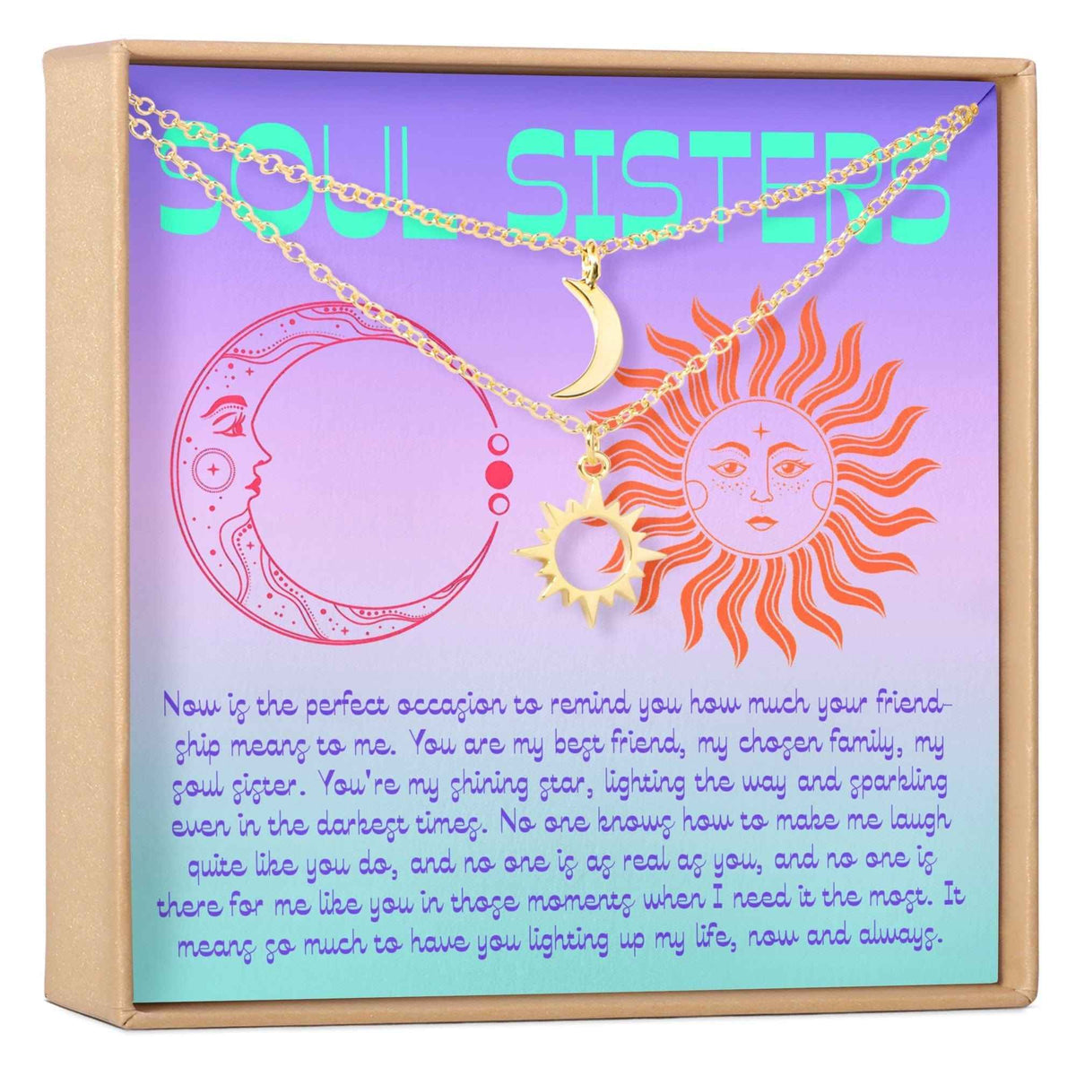 Soul Sisters Sun and Moon Pendants Necklace Set