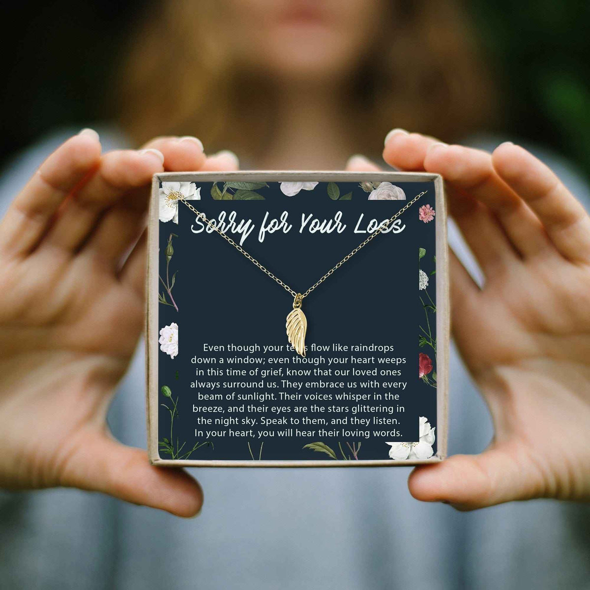 Sympathy Wing Pendant Necklace