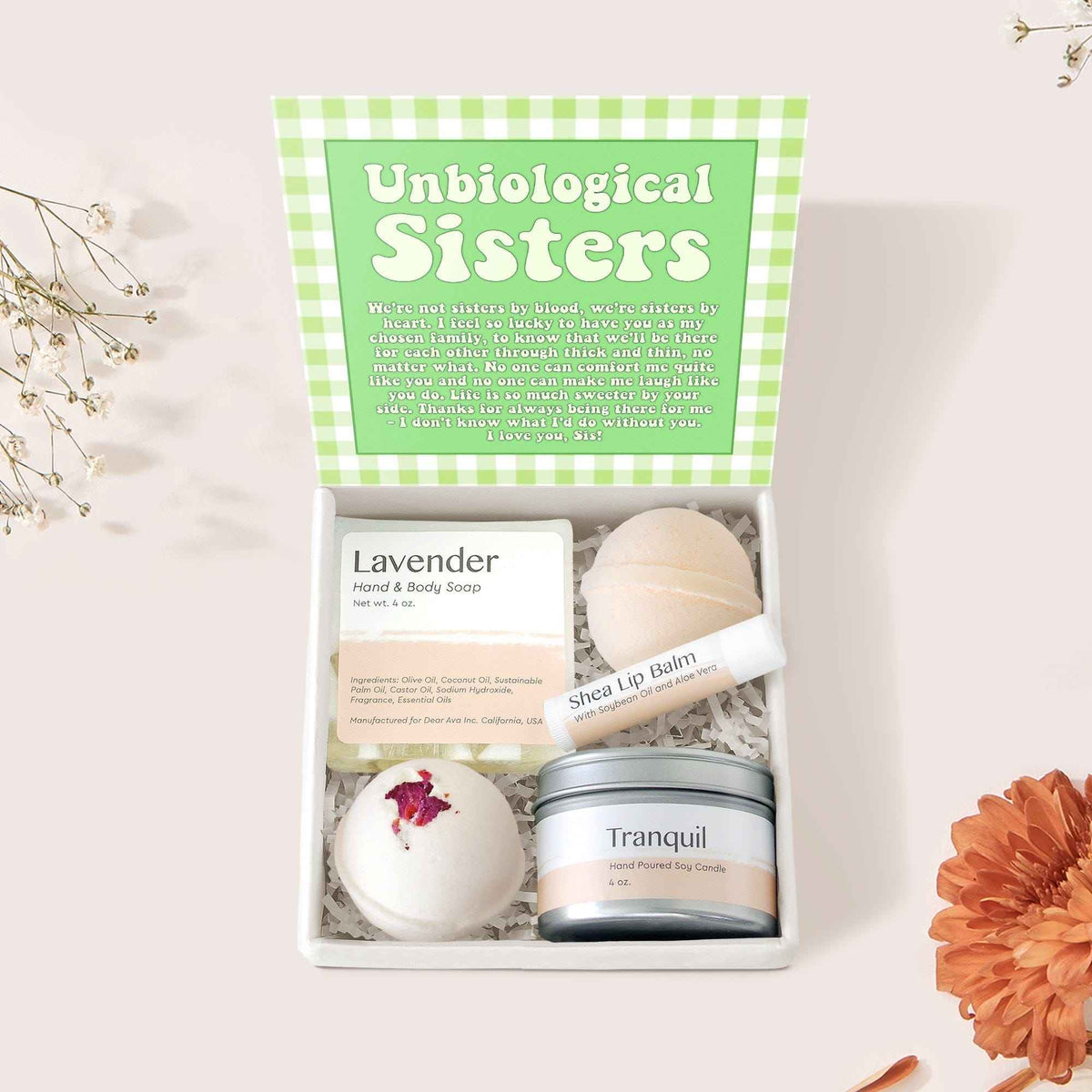 Unbiological Sisters Double Circle Necklace Spa Gift Box Set