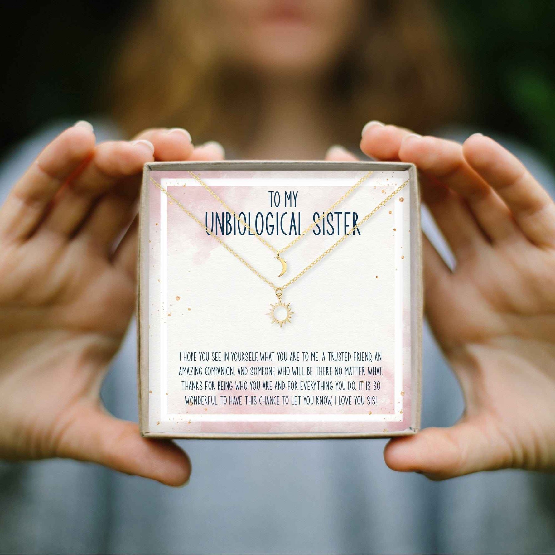 Unbiological Sisters Sun and Moon Pendants Necklace Set