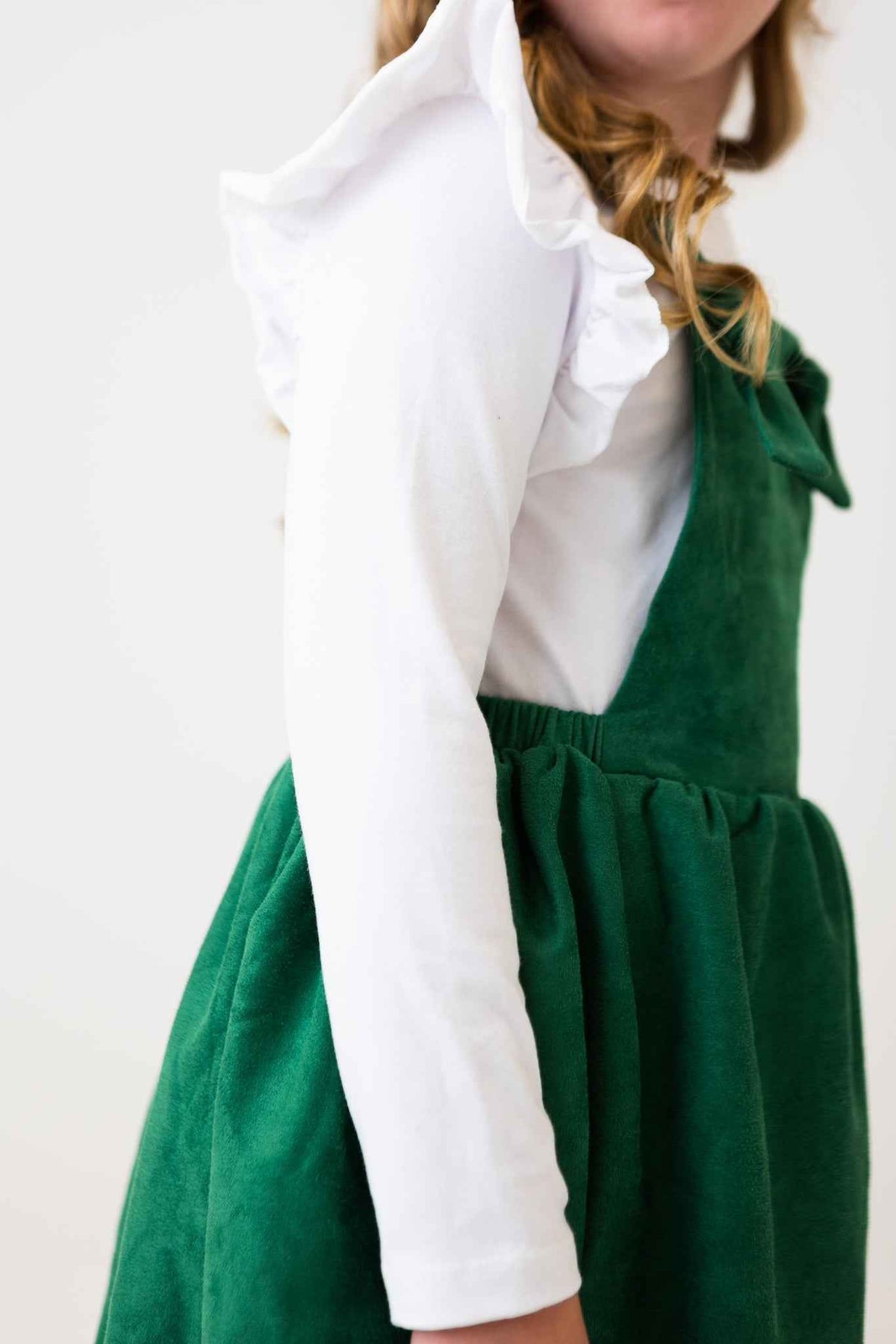 Evergreen Faux Suede Pinafore