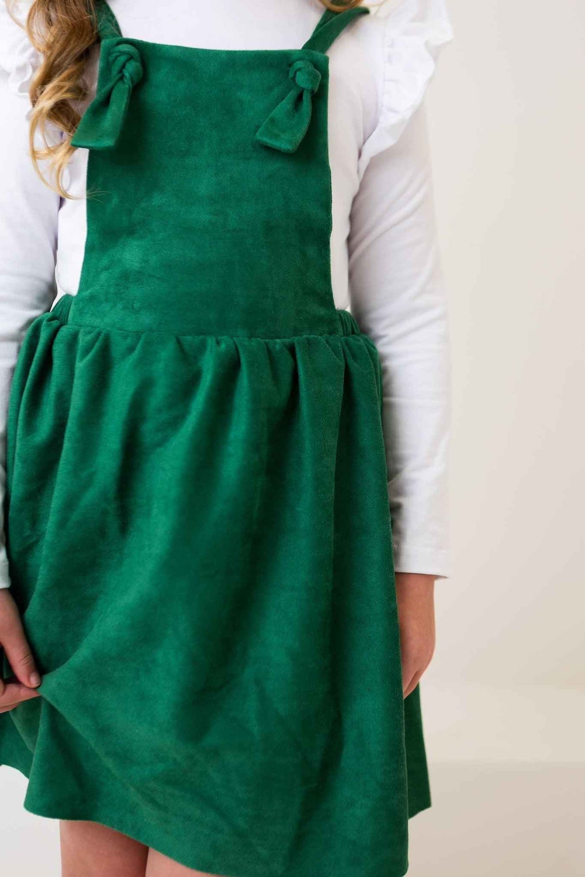 Evergreen Faux Suede Pinafore