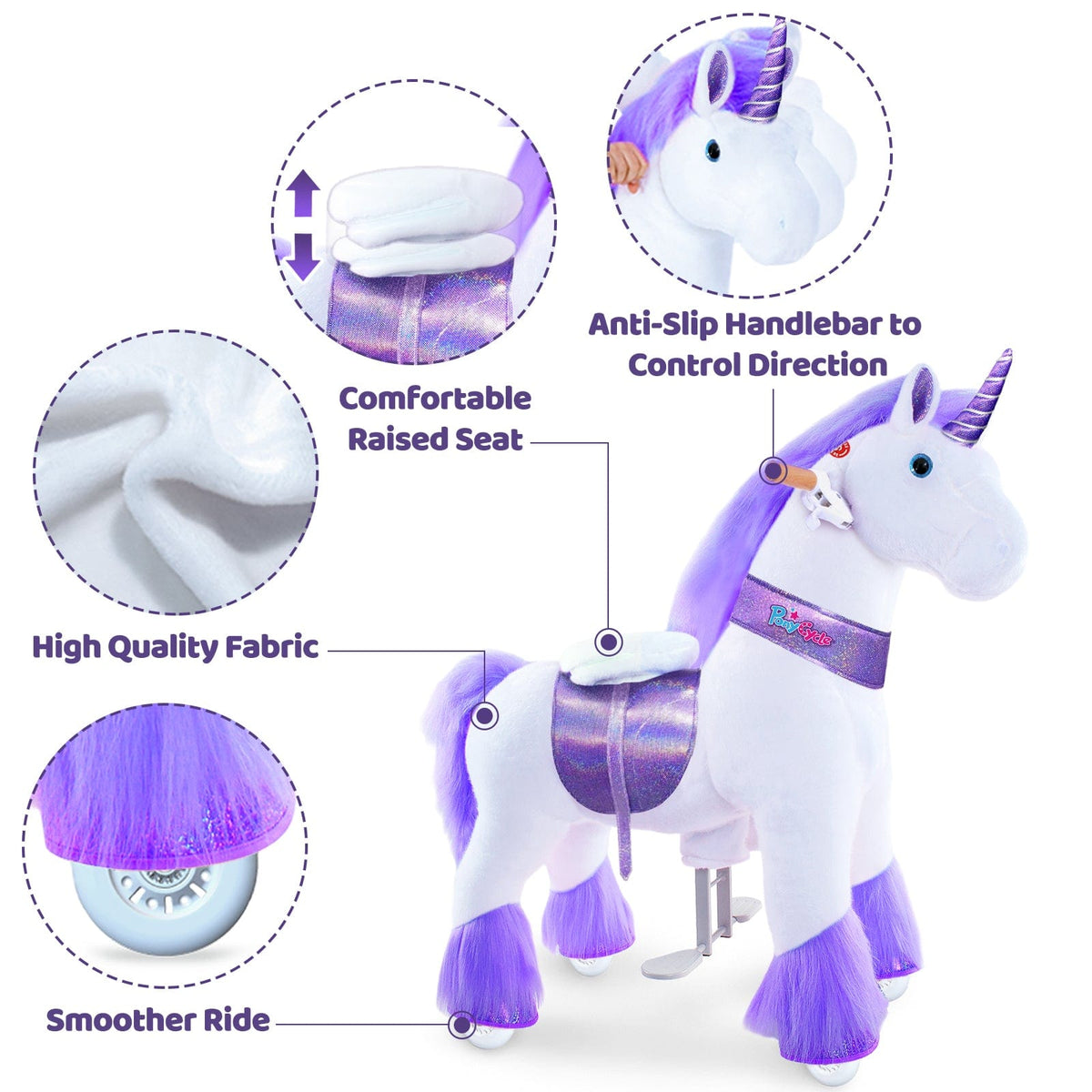 Model U Ride-On Unicorn Age 3-4 Purple