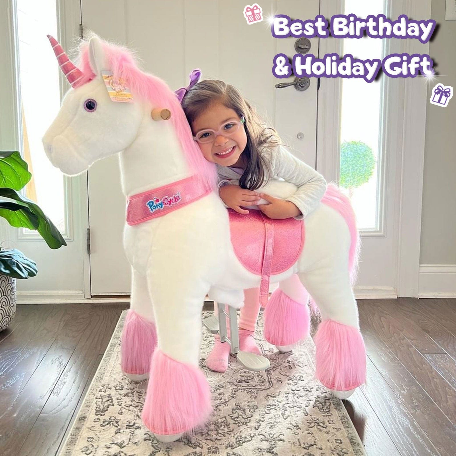 Model U Ride-On Unicorn Age 4-7 Pink