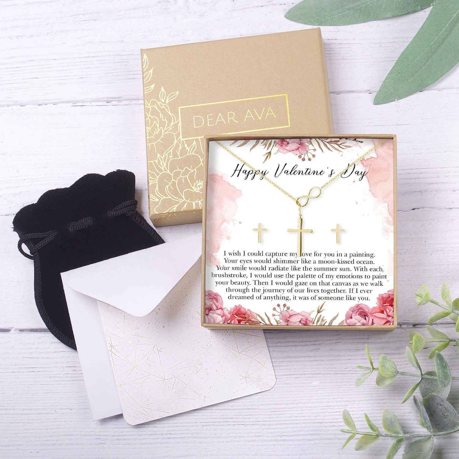 Valentine's Day Cross Earring and Necklace  Jewelry Set