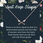 Women Empowerment - Keep Slaying - Double Intersecting Arrows Necklace