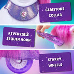 Model Y Pink/Purple Unicorn Rideable Toy for Age 4-7